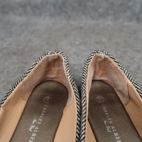 Charles Albert Shoes Womens 6 Ballet Flats Knot Toe Fashion Classic Chevron Gray - Picture 12 of 13